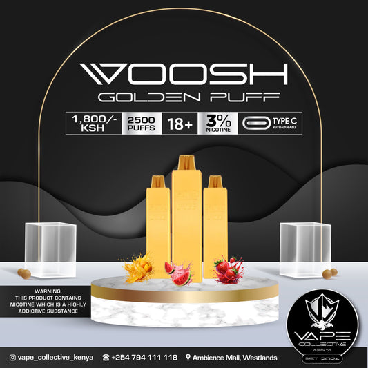 WOOSH GOLDEN PUFF 2500 PUFFS 3% NIC