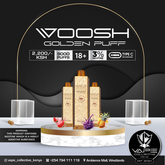 WOOSH GOLDEN PUFF 9000 PUFFS 3% NIC